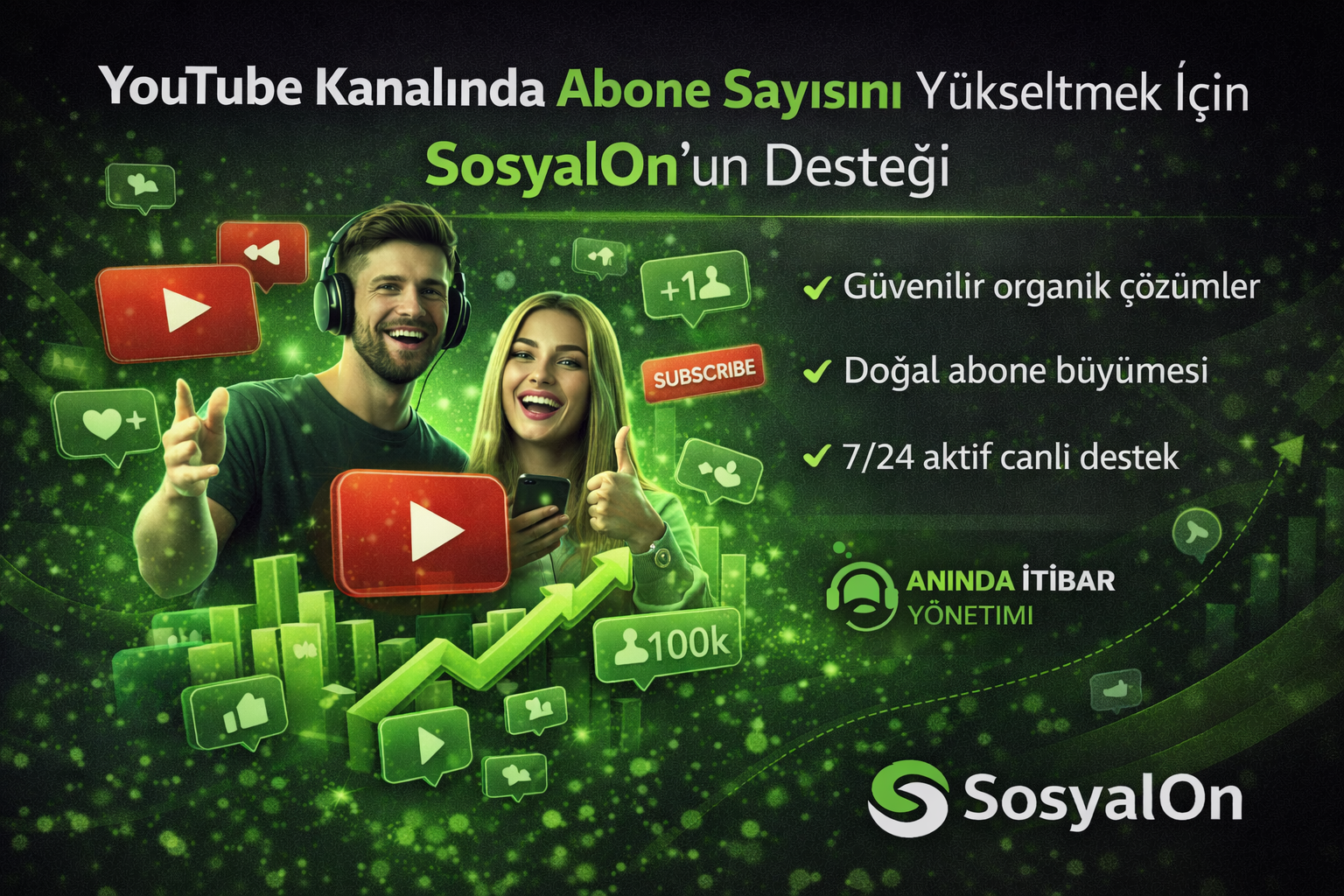 YouTube Kanalında Abone Sayısını Yükseltmek İçin SosyalOn’un Desteği